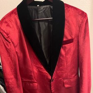 Gentleman’s Guru Red Velvet Blazer